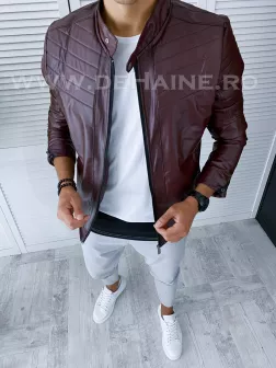 Geaca barbati grena piele ecologica cu mic defect DEF2832 67-4